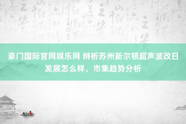 豪门国际官网娱乐网 辨析苏州新尔顿超声波改日发展怎么样，市集趋势分析
