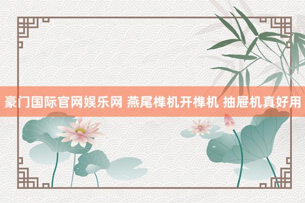 豪门国际官网娱乐网 燕尾榫机开榫机 抽屉机真好用