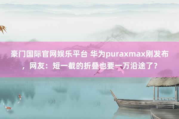 豪门国际官网娱乐平台 华为puraxmax刚发布，网友：短一截的折叠也要一万沿途了？